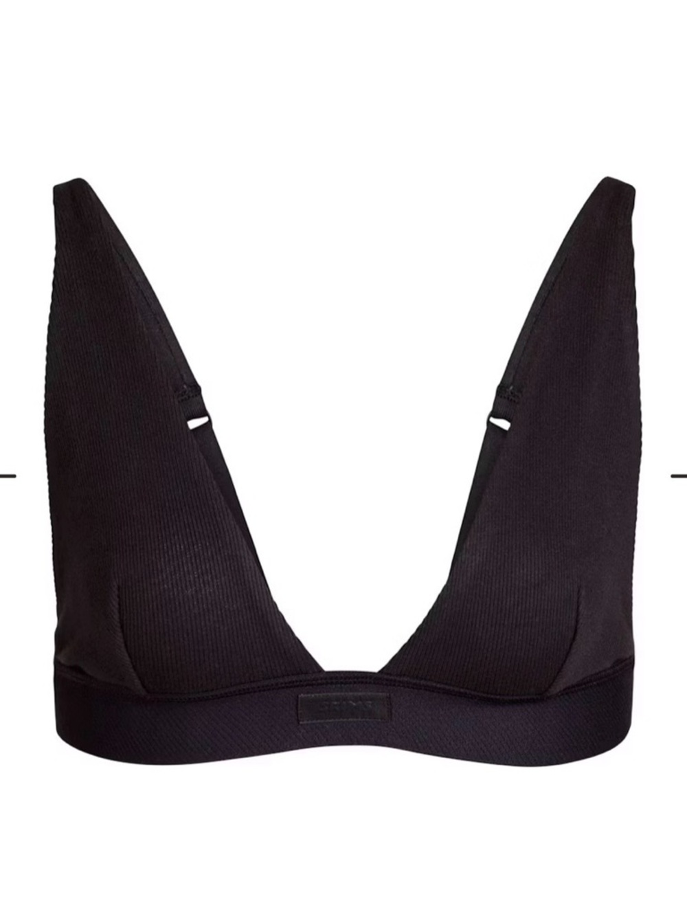 SKIMS Black Deep V Ribbed Plunge Bralette